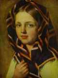 Венецианов А - Девушка в косынке - 1830